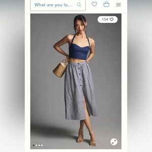 Reformation Orzo linen gingham skirt